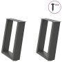 Kavos staliuko kojelės, 2 vnt., antracito spalvos, 38x(42-43) cm, plienas