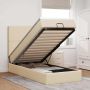 Osmanų lovos rėmas su čiužiniu, kreminis, 100x200cm, audinys