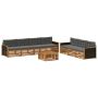 Lauko sofos komplektas 8 pcs Natūralus ir antracitas
