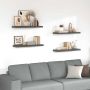 Pakabinamos lentynos, 4vnt., pilkos, 80x23,5x3,8cm, MDF