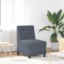 Modulinė sofa be porankių, tamsiai pilka, 55 cm, aksomas