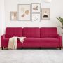 Trivietė sofa, raudonojo vyno spalvos, 210cm, aksomas