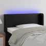 Galvūgalis su LED, juodos spalvos, 103x16x78/88cm, dirbtinė oda