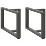 Kavos staliuko kojelės, T formos, 2 vnt., antracito spalvos, 60x25x(42-43) cm, plienas