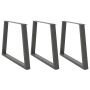 Valgomojo stalo kojos, V formos, 3 vnt., antracito spalvos, 100x(72-73,3) cm, plienas