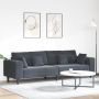 Sofa su pagalve Tamsiai pilka 250 x 77 x 76 cm Aksomas
