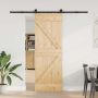 Slankios durys NARVIK Natūrali ir juoda 70 x 210 cm (213,5 cm)