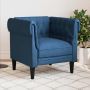 Chesterfield krėslas, mėlynos spalvos, audinys