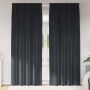 Užtemdymo užuolaidos 2 pcs Tamsiai pilka 140 x 225 cm Aksomas