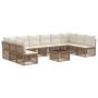 Sodo Sofų Rinkinys 11 pcs Smėlio poliratanas