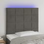 Galvūgalis su LED, tamsiai pilkas, 80x5x118/128cm, aksomas