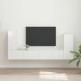 TV spintelių komplektas 4 pcs Aukštai blizganti balta