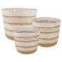 Jūros žolės augalų krepšiai 3 pcs Natūralus, Baltas ir Kreminis