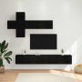 TV spintelių komplektas 7 pcs Juodojo ąžuolo Apdirbta mediena