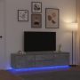 TV spintelė su LED lemputėmis, betono pilka, 193,5x41x50 cm