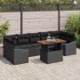 Sodo valgomojo komplektas su pagalve 8 pcs Juoda ir Ruda
