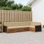 Lauko sofos komplektas 5 pcs Natūralus ir bežinis