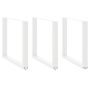 Valgomojo stalo kojelės, 3 vnt., baltos, 90x(72-73) cm, plienas, U formos