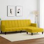 Dvivietė sofa-lova su pakoja, geltonos spalvos, aksomas