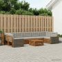 Lauko sofos komplektas 8 pcs Natūrali ir šviesiai pilka