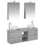 Vonios spintos komplektas 5 pcs Pilka Sonoma 50 x 14,5 x 70 cm