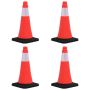 Įspėjamieji kūgiai su tvirtais pagrindais, 4vnt., 50cm