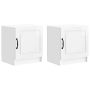 Šalia lovos spintelė 2 pcs Itin blizgi balta 43 x 34,5 x 47 cm