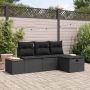Sodo Sofų Rinkinys su pagalve 4 pcs Juoda poliratanas