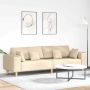 Sofa su pagalve Kreminė 250 x 77 x 76 cm audinys