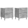 Šalia lovos spintelė 2 pcs Betono pilka 43 x 34,5 x 49,5 cm
