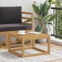 Lauko stalas Kietos akacijos mediena Balta 59 x 59 x 37 cm