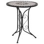 Mozaikinis bistro staliukas, pilkos spalvos, 60cm, keramika