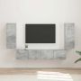 TV sieninio kabineto komplektas 4 pcs Betono pilka