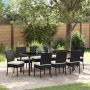Sodo valgomojo komplektas 9 pcs Juoda