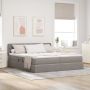 Lova su LED juostelių žibintais Taupe 200 x 200 cm audinys