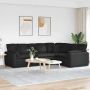 Modulinė sofa su pagalvėlėmis, audinys, juoda