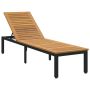 Saulės gultas Juoda 200 x 55 x 35 cm Kietos akacijos mediena