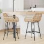 Baro Kėdė 2 pcs Natūrali 55 x 52 x 92 cm Ratanas ir Geležis