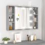Veidrodinė spintelė su LED apšvietimu, pilka ąžuolo, 76x15x55cm