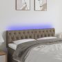 Galvūgalis su LED, taupe spalvos, 144x7x78/88cm, audinys