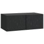Sieninė TV spintelė 78,5 x 31 cm Juoda Apdirbta mediena