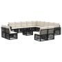 Sodo Sofų Rinkinys 14 pcs Juoda ir kreminė balta poliratanas
