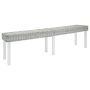 Suoliukas, baltas, 160x35x45 cm, natūralus kubu rotangas ir raudonmedžio masyvas