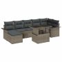Sodo Sofų Rinkinys su pagalve 8 pcs Pilka Poli ratanas
