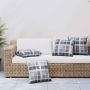 Lauko pagalvė Languotas 4 pcs PilkasCheck 40 x 40 cm Audinys