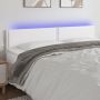 Galvūgalis su LED, baltos spalvos, 200x5x78/88cm, dirbtinė oda