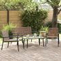 Sodo valgomojo komplektas 4 pcs Ruda poliratanas
