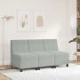 Modulinė sofa be porankių, šviesiai pilka, 55 cm, aksomas