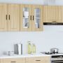 Virtuvės spintelė su stiklinėmis durimis, Porto, sonoma ąžuolo