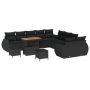 Sodo Sofų Rinkinys 13 pcs Juoda poliratanas